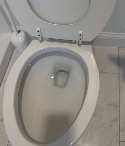 Toilet after cleaning, bright and stain-free